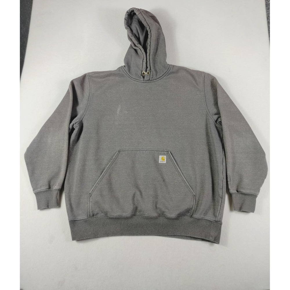 Carhartt Hoodie Sweatshirt Mens 2XL Gray Original Fit Fleece Pullover Workwear